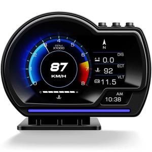 MH Head Up Display for Car, OBD2+GPS Dual System, OBD2 Gauge Display, GPS Speedometer, Tachometer, Water Temp, Volt, Overspeed Alarm Fault Diagnosis