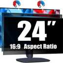[2 Pack Magnetic Computer Privacy Screen for 24 Inch Monitor, Anti-Glare Blue Light Privacy Filter Shield, Easy Installation, 16:9 Aspect Ratio