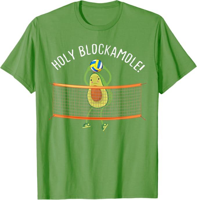 Holy Blockamole Volleyball Cute Funny T-Shirt (Small, Grass Green)