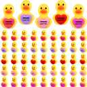 Gejoy 50 Pcs Mini Valentines Rubber Ducks Valentines Day Figurines Bulk Small Assorted Colorful Love Heart Rubber Ducks for Birthday Gifts Party Exchanging Favors Holiday Decor