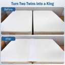 Vekkia Split King Gap Filler for Adjustable Bed,Twin to King Bed Converter Kit,Bed Bridge Twin to King,Mattress Connector with Washable Cover,for Guests Stayovers,Family Room(75in10in)