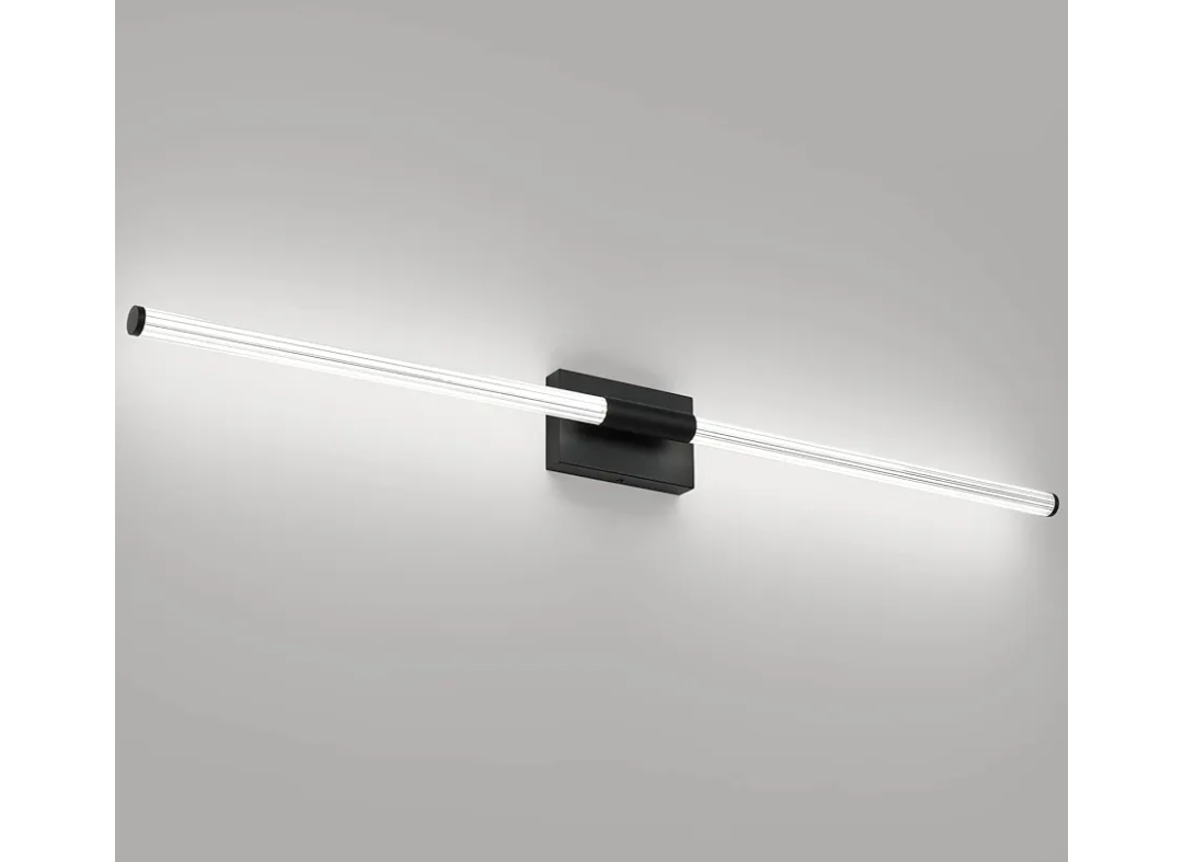 Bathroom Vanity Light Fixtures Modern LED Bathroom Light Fixtures 47.2in 36W, Matte Black Wall Lights Indoor Wall Sconce, Modern Vanity Lighting Wall Light for Bathroom, Bedroom, Hallway, Kitchen