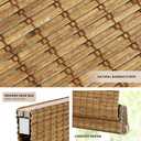 LazBlinds No Tools No Drill Cordless Bamboo Roman Shades, Light Filtering Window Treatment, Roll Up Bamboo Blinds for Windows 48'' W x 64'' H, Eastfield Teak