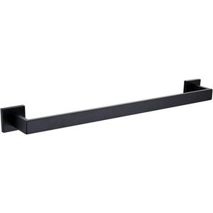 TASTOS 23.6 Inch Black Single Towel Bar Rack, SUS 304 Stainless Steel Bathroom Towel Bar Heavy Duty Towel Holder Kitchen Towel Rod, Wall Mount with Screws Towel Bar Rod Matte Black Finish