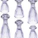 Lysenn Glass Candle Stick Holder Set of 6 – Premium Taper Candle Holders for Romantic Ambiance - Candle Sticks Holder Decor for Special Occasions - Purple
