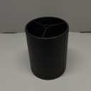 Kitchen Utensil Holder Extra Large 360Rotating For Counter Organizer Stainless Steel Storage Cooking Silverware Caddy 3 Compartment Flatware Spoon Spatula Tool Cutlery ContainerBlack