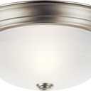 Kichler 2-Light Flush Mount Ceiling Lighting in Brushed Nickle with Alabaster Glass for Bedroom, Living Room, Kitchen and Hallway, (13.25" Dia x 5.25" H) 30 Watts, 8109NI