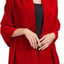 Chiffon Shawl and Wraps for Women Warm Scarves Wedding Evening Bridal Scarfs Pashmina Shawls (Red)