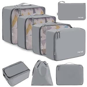 BAGAIL 6 Set Packing Cubes Luggage Packing Organizers for Travel Accessories-Pewter Color