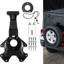 Spare Tire Holder Mounting Bracket Tire Carrier for Jeep Wrangler JK 07-18 with 3rd Third Brake Light Accessories 55397217AJ 68048581AA Aluminum Alloy Bracket (Smoke Lens)