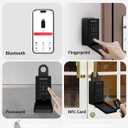 Populife Smart Fingerprint Lock Box for Keys with Code, Wireless Remote Access Key Lock Box for Outside, Digital Key Lockbox for Realtor Airbnb, Work Offline