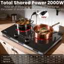 2 Burner Electric Cooktop 110V - 24 Inch(23.6"x 13.78") Ceramic Stove Countertop & Built-in(22"x 12.2"), 2000W Two Burner Cooktop with Touch & Knob Control, Timer, Safety Lock, 120V Plug in