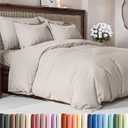 Duvet Cover Full Size Set - Extra Soft Full Duvet Cover 80" x 90" with 2 Pillow Shams - Hotel Luxury, Easy Care & Fade Free w/ Zipper Closures & Ties - All Season, Comfy and Breathable (Light Grey)