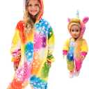 FZOSM Cute Girls Unicorn Halloween Costume Cosplay Onesie (3-4 Years, Yellow)
