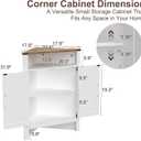 M METERXITY Bathroom Corner Cabinet, Farmhouse Corner Cabinet with Barn Doors, Adjustable Shelf, Small Storage Cabinet Corner for Kitchen, Pantry, Dining, Living, Entryway, Rustic, 23.6" W X 13.5" D X 32" H