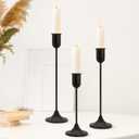 EAST FLAME Candle Holder - 3 PCS Candlestick Holders - Vintage Candle Stick Holder - Modern Decorative Centerpiece - Cozy Atmosphere Gift for Home Decor, Wedding, Black Taper