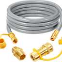 GasSaf 10FT 3/8" ID Natural Gas Hose, Natural Gas Grill Hose with Quick Connect Fitting Suitable for Weber Grills, Blackstone Griddles, Generator, Patio Heater - CSA Certified