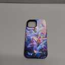 for iPhone 15 Case, Sparkling Lilies Pattern Glossy 2 in 1 Shockproof Bumper Drop Protective Case for Girl Women Boy Men