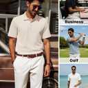 PJ PAUL JONES Mens Polo Shirts Short Sleeve Casual Collared Summer Vacation Shirts Golf Polo Shirts (Blue, L)