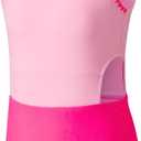 blibean Teen Girls Swimsuits One Piece Bathing Suit with Chest Pads Size 6-15 Years (Pink, XL)