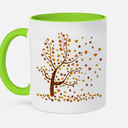 Tree With Circle Leaves, 11oz Two-Tone Green Mug