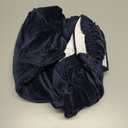 H.VERSAILTEX Real Velvet Plush 1 Piece Form Fit Stretch Rectangle Folding Storage Covers Ottoman Slipcovers Removable Footstool Protect Footrest Covers Elastic Bottom, Machine Washable(Large, Navy)