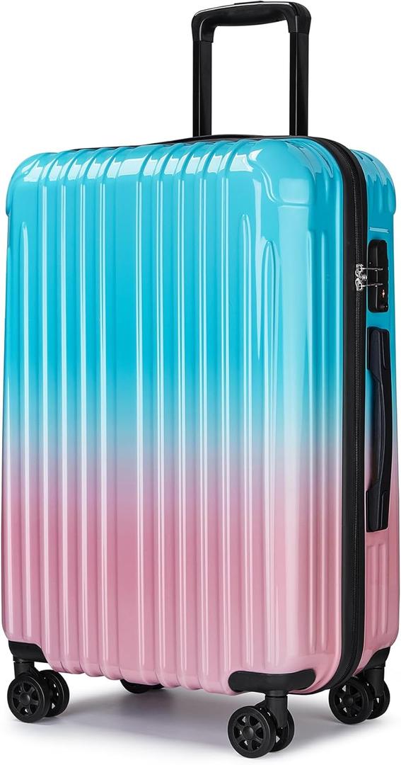 Carry on Luggage - Airline Approved Suitcases with Spinner Wheels, Built-In TSA LockHard Shell Expandable Suitcases (M(24in), Candy)