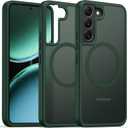 Oterkin Magnetic for Samsung Galaxy A17/A16 Case Matte, A17 / A16 Phone 5G Case Compatible with MagSafe Frosted Translucent Shockproof Anti-Scratch Slim Fit Case Military Grade Protection (Dark Green)