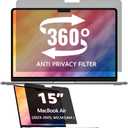 360° Privacy Screen for MacBook Air 15 Inch (20232025, M2 M3 M4)  A2941 A3114 A3241, 4 Way Privacy Anti Glare Blue Light Filter Shield Film Anti Spy Laptop Protector for Mac 15.3In Computer