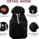 2 Pack Dog Hoodie Sweaters for Small Medium Dogs Warm Dog Clothes for Large Dogs Soft Waffle-Like Laminated Sweatshirt Bulldog (Black+Grey, S (Back: 11.5",Chest: 15.5", Neck: 10"))
