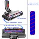 Updated Motorized Brush with Headlights for Dyson V6 Series DC59 DC62 Vacuum Cleaners,Two Rollers Replacement Head of Soft & PP Bristles Roller, Motorhead Attachment for Wood Floor, Carpet Cleaning
