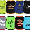 hoyuwak 8 Pieces Pet Shirts Funny Dog Printed Clothes Breathable Cool Puppy Sleeveless Vests for Summer, Small