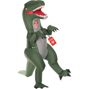 Morph Blow Up Velociraptor Costume, Inflatable Dinosaur Costume Adult, Blow Up Dinosaur Costume Adult (One Size)