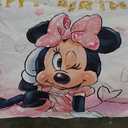 Pink Cartoon Mouse Backdrop and Tablecloth for Girls' Birthday Party Decorations - Baby Shower Mouse Birthday Photography Background Banner with Table Cover for Girls' Party Supplies (7x4ft)