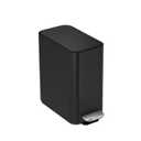 simplehuman Slim Step Can, 5L / 1.3 Gallon Compact Bathroom Trash Can, Liner Pocket®, Sleek Internal Hinge, 150,000-Step All-Steel Pedal, Lid Shox® Silent Close, Matte Black Steel