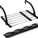 Portable Clothes Drying Rack for Balcony Railings Windowsill, Folding Towel Rack Indoor Outdoor Retractable Laundry Rack with Sock Clips for Drying Socks