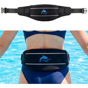 YOTAN Swim Belt for Adults, Flotation Belt with Reflective Strips, Adjustable 3 Section Buoyancy Flotation Swimming Belts, Pool Exercise Equipment for Water Aerobic, Aqua Jogging, Low-Impact Workout, L