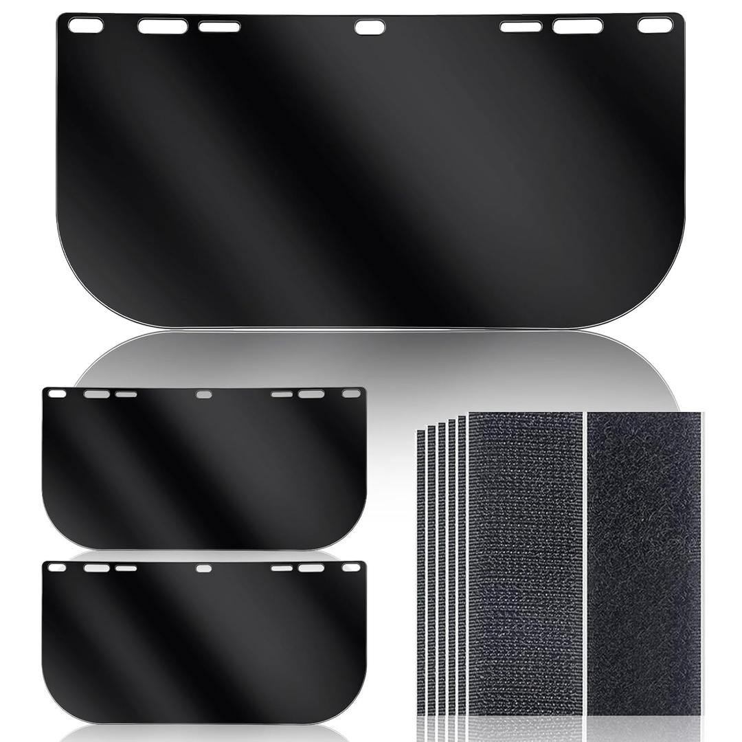 3 Pack Face Shield Replacement Lens, 15.5'' x 8'' Welding Shield Compatible with Hobart 770580, Face Shield for Grinding and Cutting, Tinted Full Face Shield, Star Wars Helmet Face Shield for Cosplay