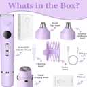 4-in-1 Bikini Trimmer for Women, 12,000 RPM Painless Electric Shaver for Women Pubic Hair Removal, IPX7 Waterproof with LED Light, Cordless Body Hair Trimmer for Bikini Area, Face, Arms & Legs (Purple)