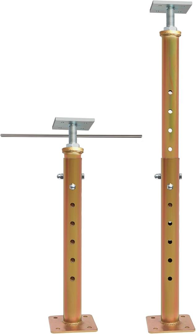 2 PCS Basement Floor Jack 19"- 36"(1'7"-3), Adjustable Floor Joist Jack House Jack Post, 4400 lbs Height Capacity(Each), Telescoping Jacks for Temporary Support for Leveling, Galvanized