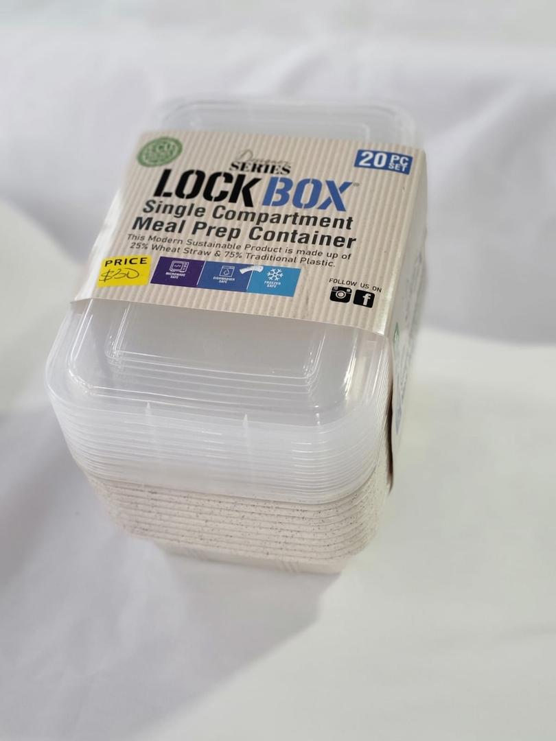 Lock Box Single Compartment Meal Prep Container Microwave Safe Dishwasher Safe Freezer Safe 20 Piece Sets (Pack of 2) 4 Cups/940 mL