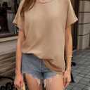 Tankaneo Womens Oversized T-Shirts Summer Casual Short Sleeve Basic Tees (L)