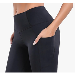 Oalka Women's Short Yoga Side Pockets High Waist Workout Running Shorts, S