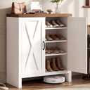 Shoe Cabinet, 4-Tier Thickened Wood Shoe Storage Cabinets, JSC004WWB, 29.9"×14.6"×33.1"