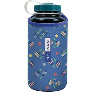 2 x Sok It BotlSok Water Bottle Sleeve Insulated Neoprene Cover (Pickleball, Fits 32oz Nalgene)