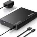 ORICO 3.5" External Hard Drive Enclosure SATA III to USB3.1 Type C for HDD Tool-Free Installation Supports UASP and 20TB Drives - Black