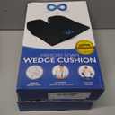 Everlasting Comfort Car Seat Cushion for Driving - Wedge Car Cushion for Office, Travel, Gaming Chair Memory Foam Driver Booster for Short People, Non-Slip, Washable Cover, Back & Sciatica Relief (Black)