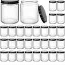 EYWING 30Pack 8oz Candle Jars with Lids, Clear Glass Jars with Black Metal Lids, Empty Jar for Candle Making, Powders, Cream, Clear 