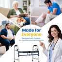 Agrish Narrow Walkers with Storage Bag - Width Height Adjustable Walker, Lightweight Folding Walkers, Walkers for Seniors Handicapped & Disabled, Up to 350 lbs, Black