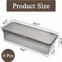 Elsjoy 6 Pack Flatware Trays with Lid and Drainer, Plastic Utensil Holder for Kitchen Counter, Silverware Storage Box Covered Cutlery Container for Home
